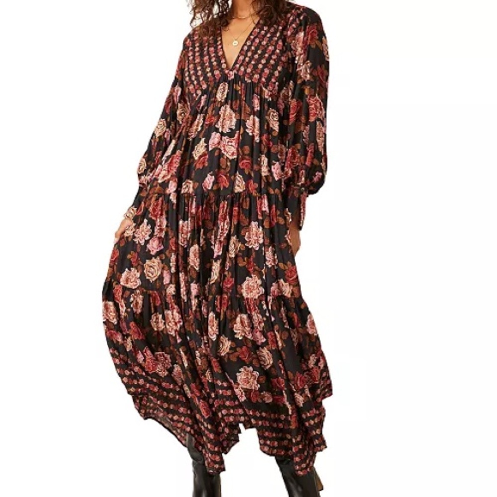 Free People Rows of Roses Maxi